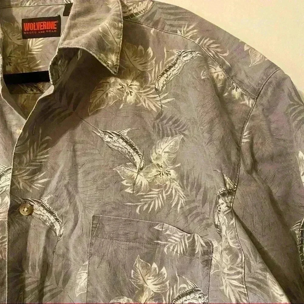 Wolverine Button Down Mens Xl Collared Shirt Flor… - image 2